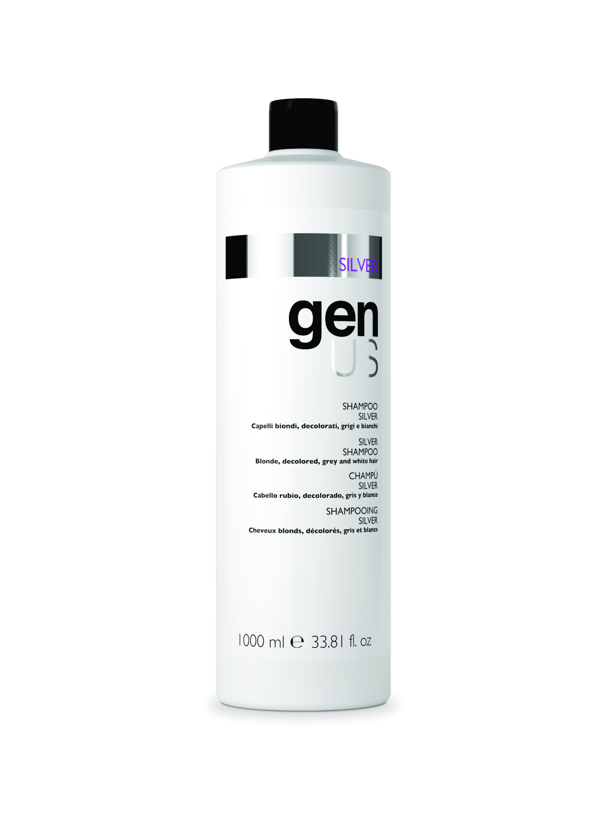 GENUS silver shampoo სიყვითლის საწინაღმდეგო შამპუნი 1000 მლ / 300 მლ