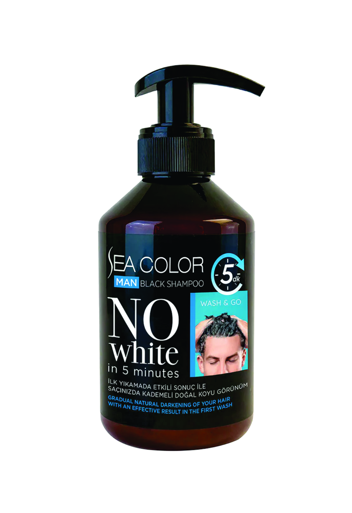 Sea Color Black Shampoo ჭაღარა თმისთვის შამპუნი 250 მლ