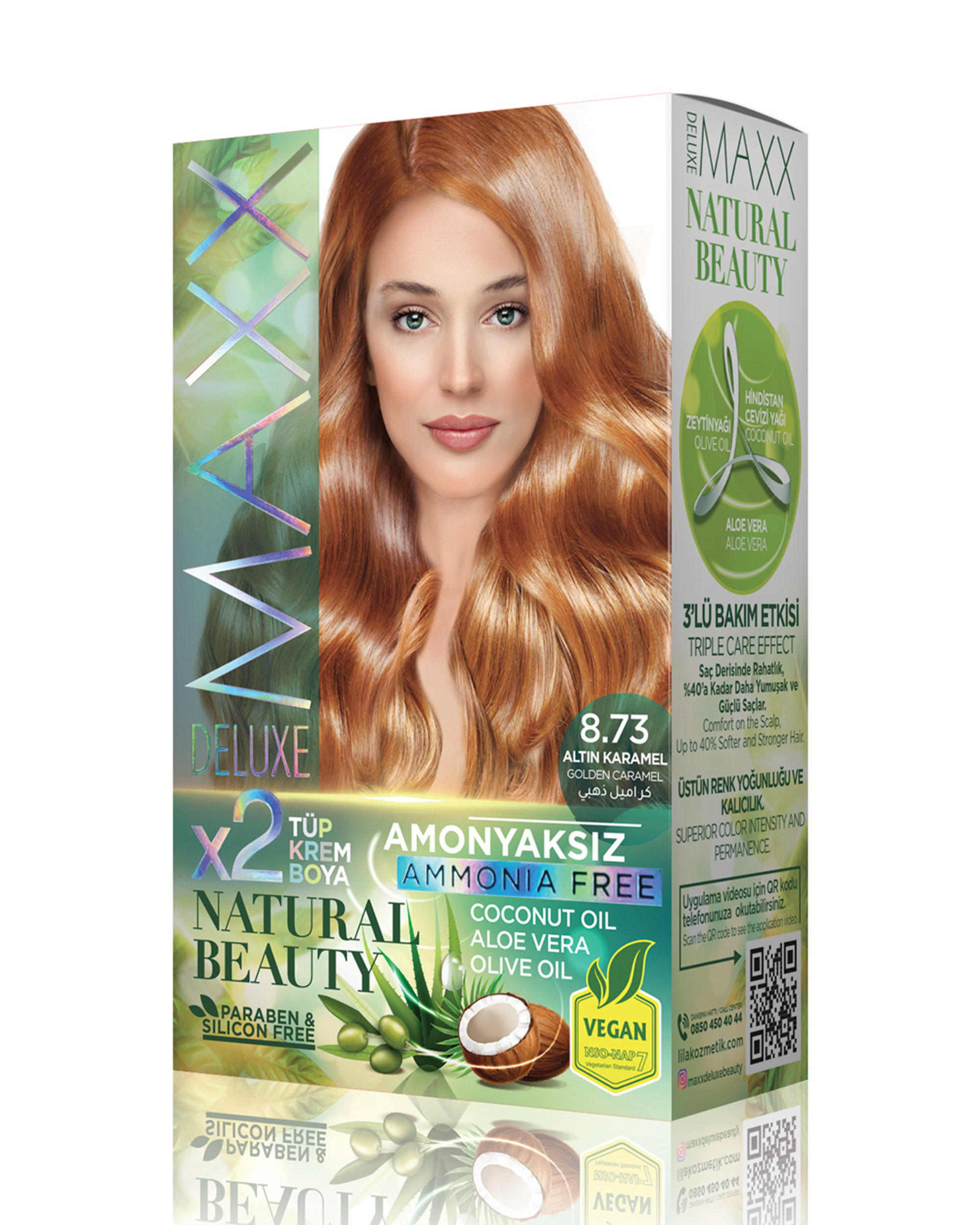 MAXX DELUXE NATURAL BEAUTY უამიაკო თმის საღებავი