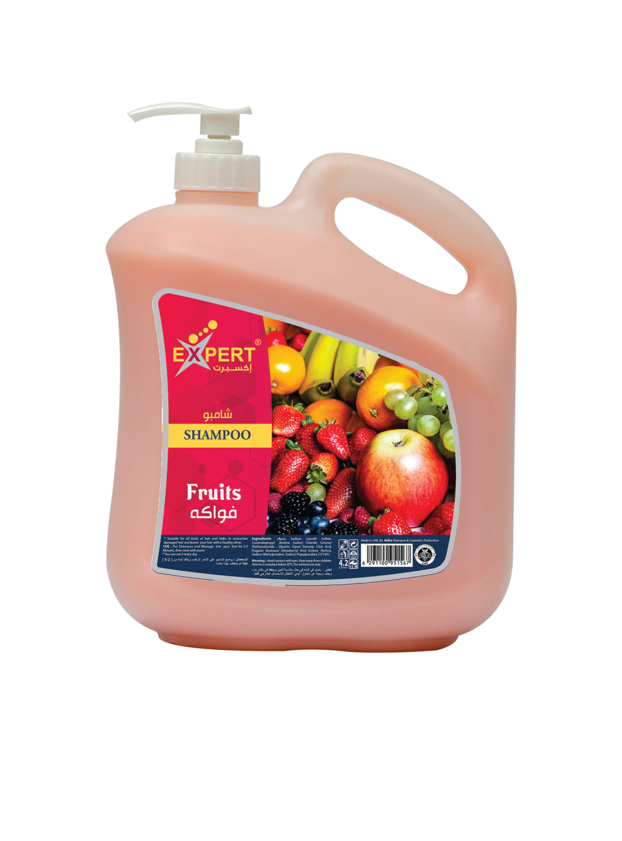 EXPERT SHAMPOO FRUITS თმის შამპუნი ხილის ექსტრაქტით 4,2 ლტ