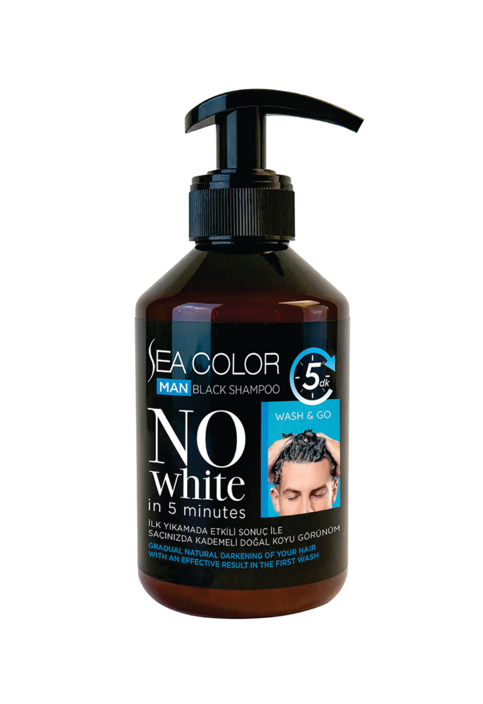 Sea Color Black Shampoo ჭაღარა თმისთვის შამპუნი 250 მლ