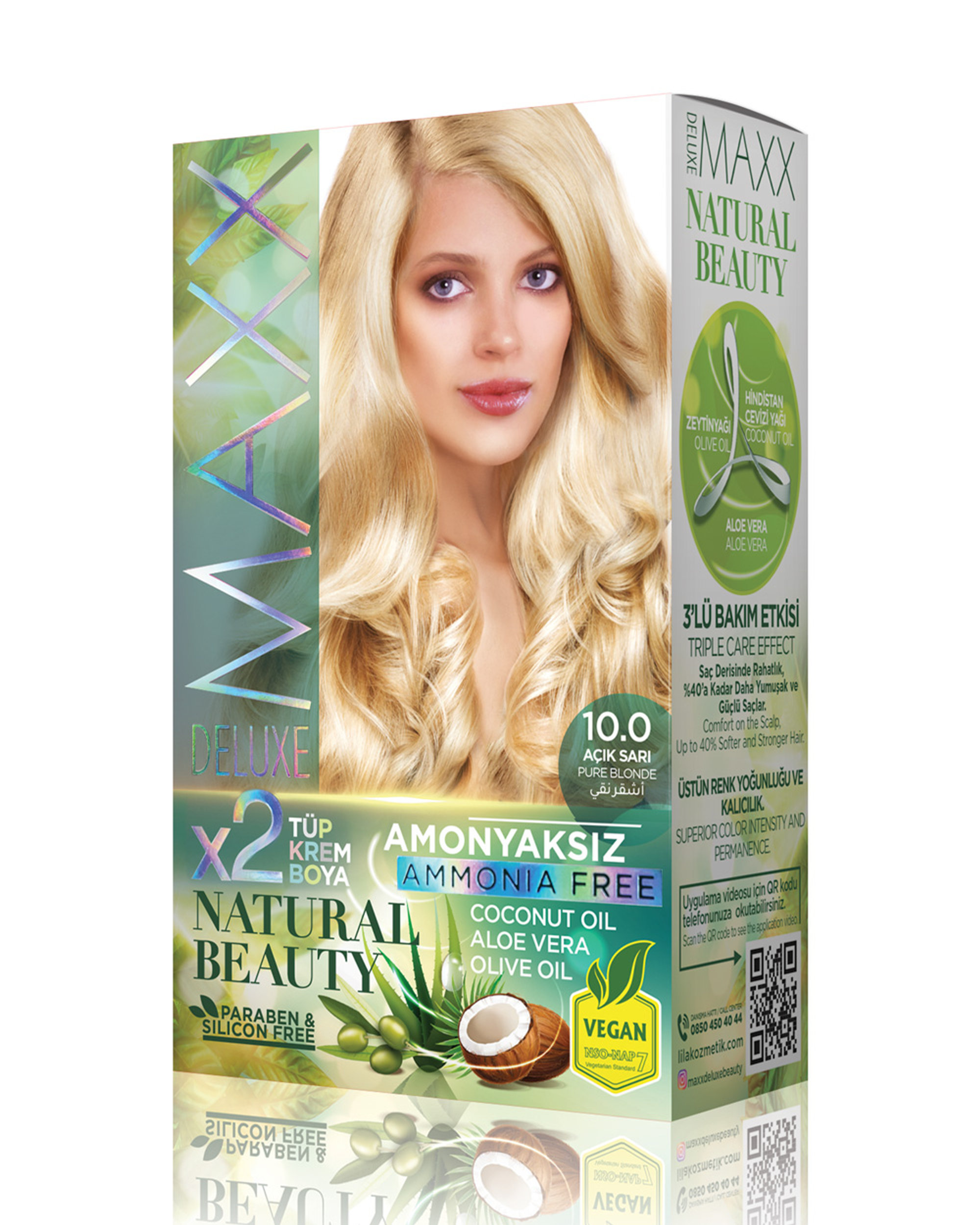 MAXX DELUXE NATURAL BEAUTY უამიაკო თმის საღებავი
