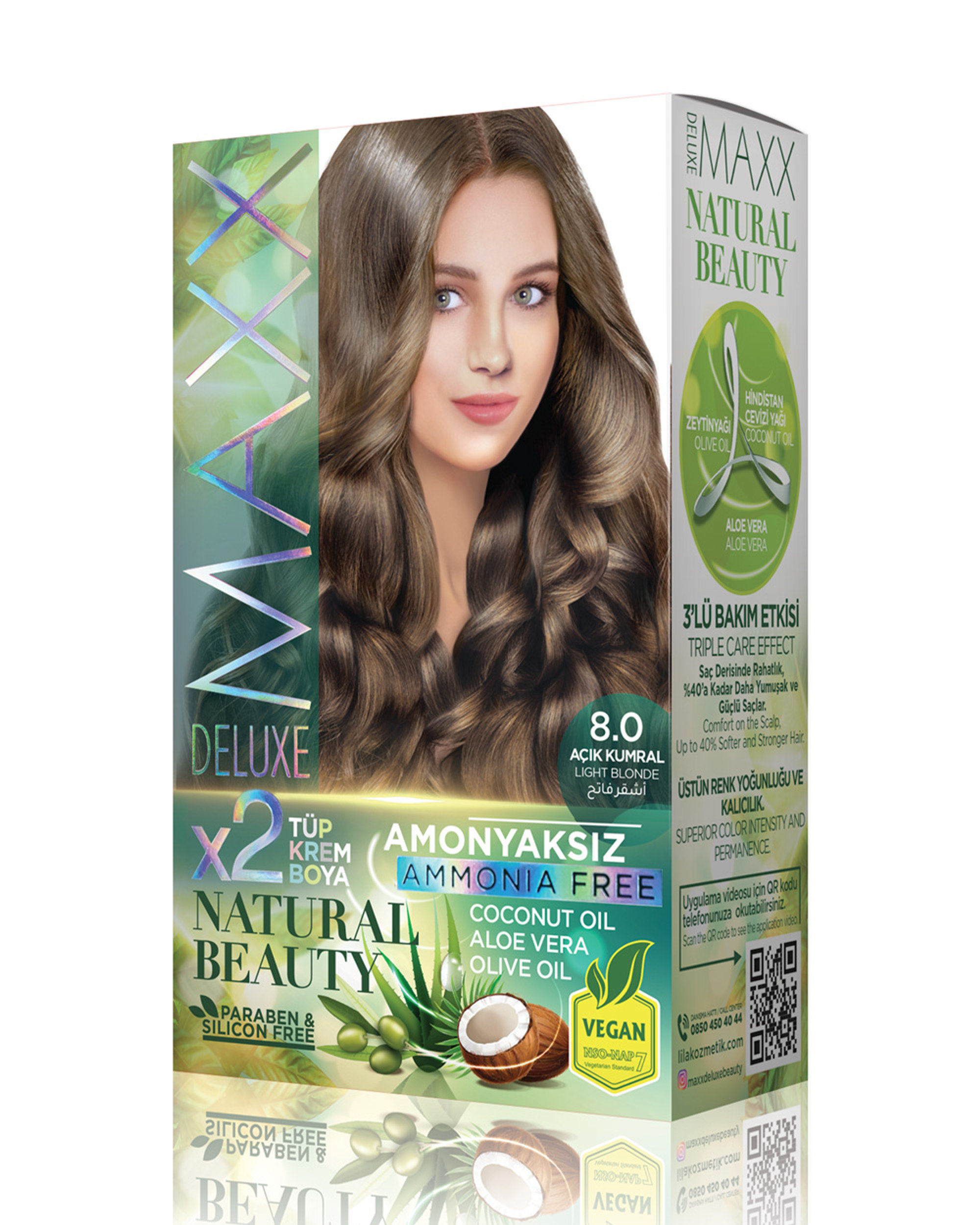 MAXX DELUXE NATURAL BEAUTY უამიაკო თმის საღებავი