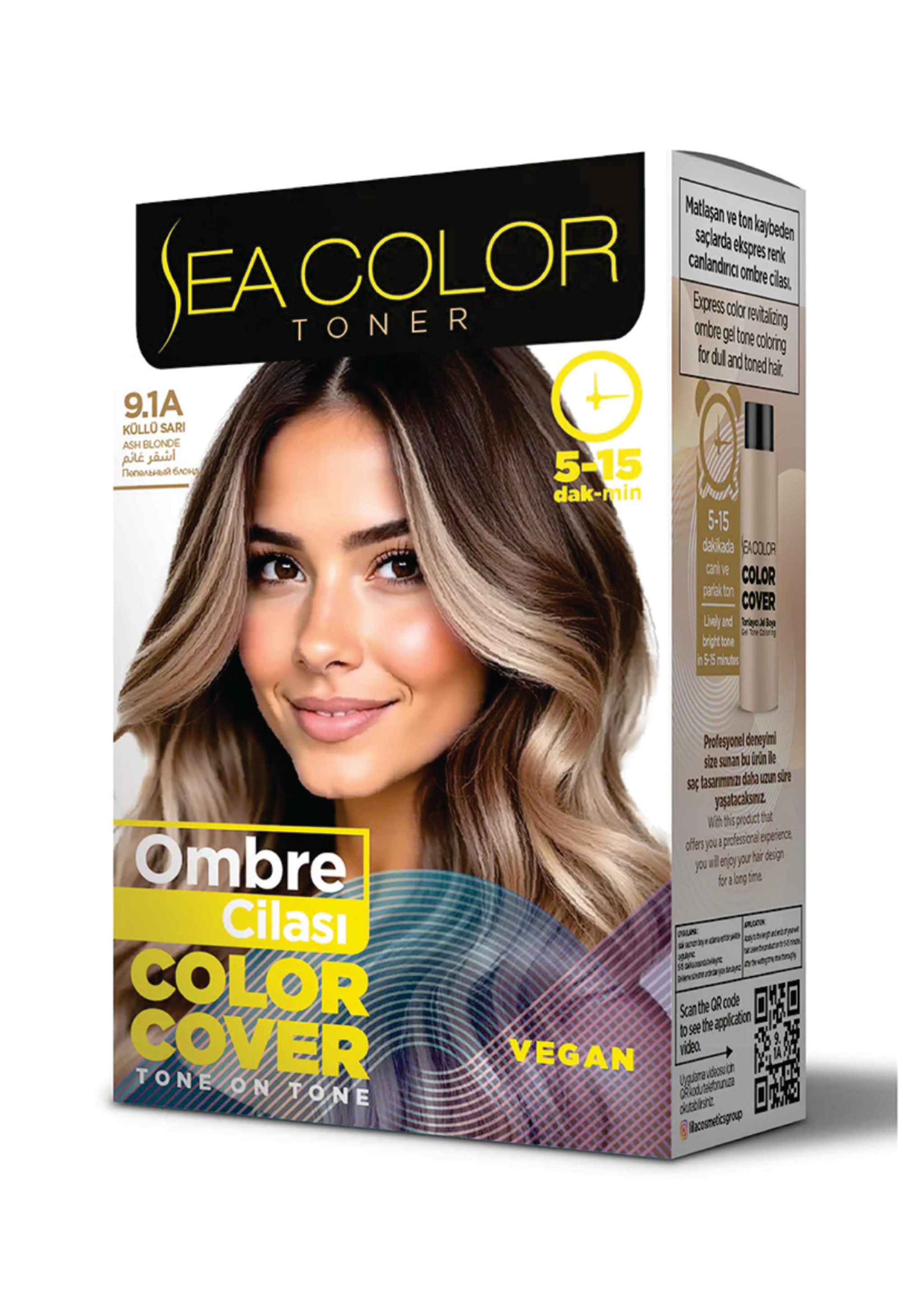 Sea Color თმის ტონირების საღებავი 9.1A