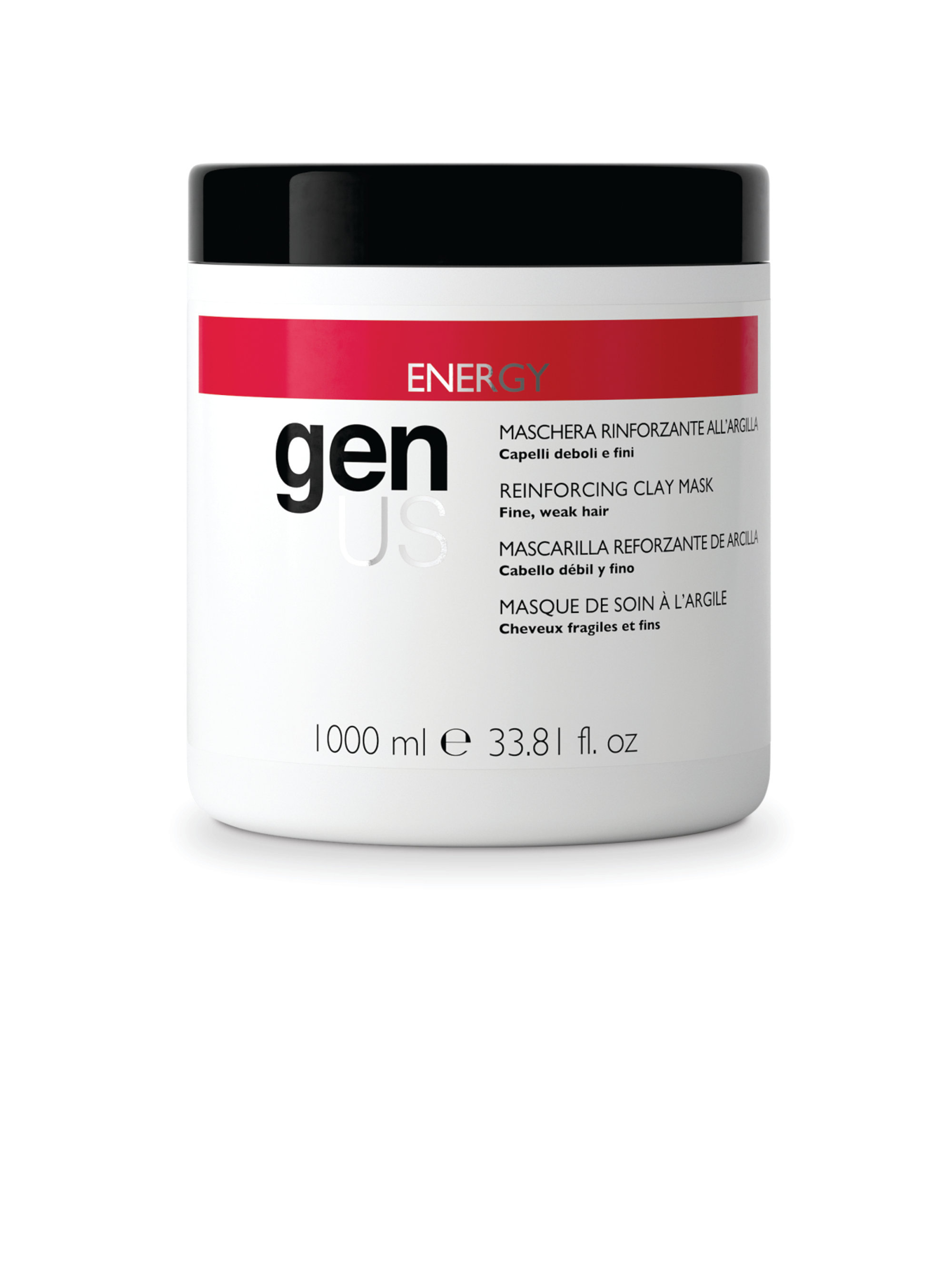 GENUS Energy reinforcing clay mask თხელი სუსტი თმის ნიღაბი 1000 მლ