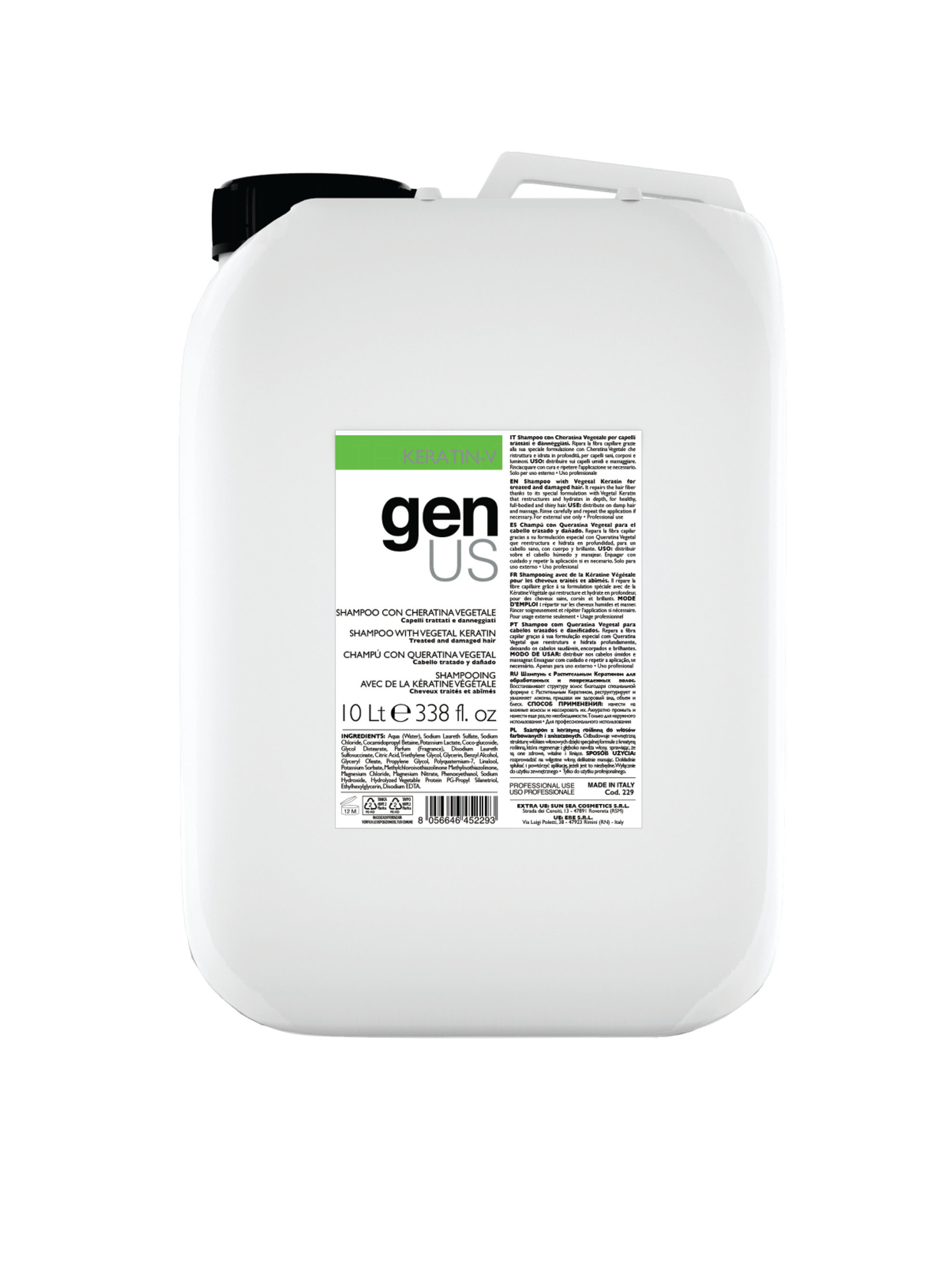 GENUS VEGETABLE თმის შამპუნი 10 ლტ