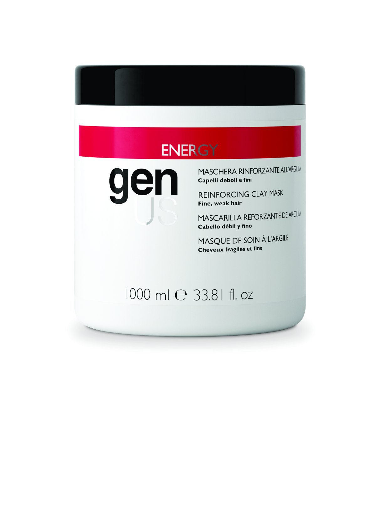 GENUS Energy reinforcing clay mask თხელი სუსტი თმის ნიღაბი 1000 მლ
